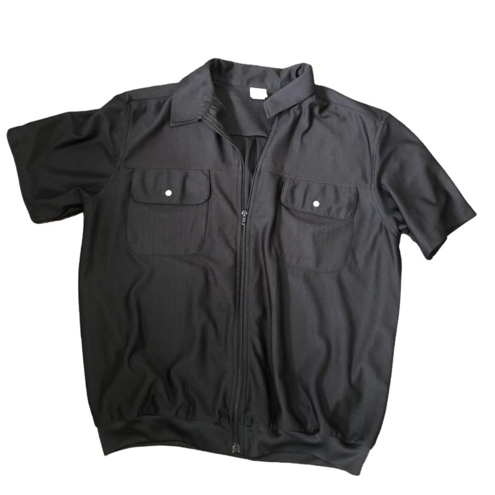VTG HABAND BLACK ZIP FRONT‎ SHIRT JACKET L